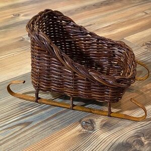 Vintage Wicker Christmas Sleigh perfect for floral pics or baubles